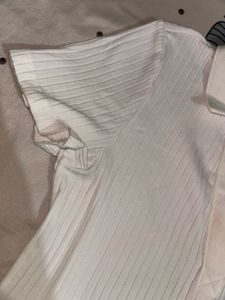 Ribbed White Polo Dress
