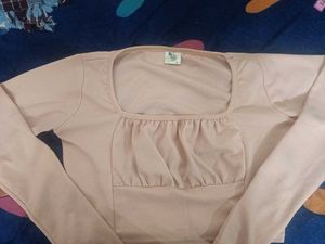 Cute Square Neck Long Sleeve Top
