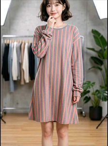 Striped Pink &amp; Grey T-Shirt