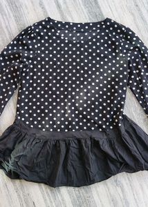 Polka Dot Peplum Top