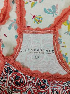 Printed Tank Top with Lace Trim Abercrombie H&amp;M