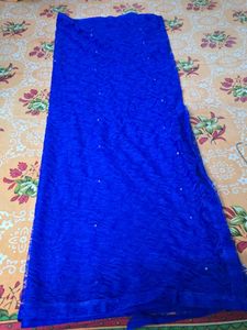 Royal Blue Saree with Embellishments