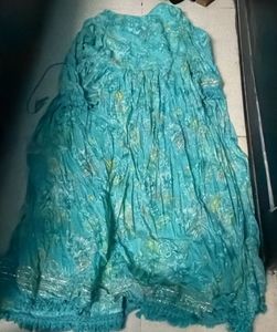 Blue Floral Kurta Set with Dupatta