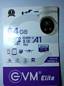 EVM 64GB Micro SD Card V30 A1 UHS U3 Speed 100Mbps
