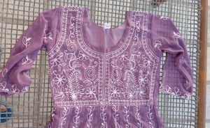Embroidered Purple Anarkali Dress