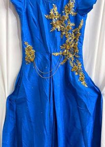 Royal Blue Embroidered Gown