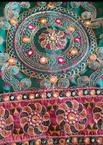 Green Embroidered Saree with Blouse Piece
