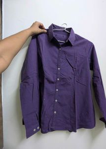 Vibrant Purple Long Sleeve Button-Up Shirt