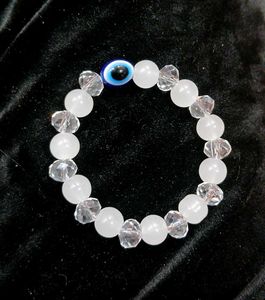 🧿Evil Eye White Beaded Bracelet🤍