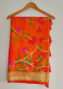 Orange Silk Saree