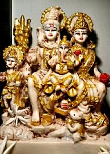 "Shiv Parivar Poly Resin Idol for Divine Home Decor and Pooja"