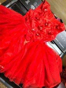 Adorable Red Embellished Party Dress