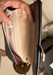 H&amp;M Black Clutch with Gold Chain