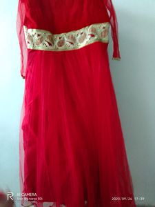 Full Flair Red Princess Gown