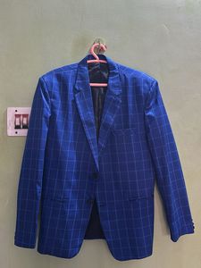 Men's Blue Checked Blazer