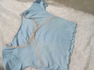 Cute Light Blue Crop Top