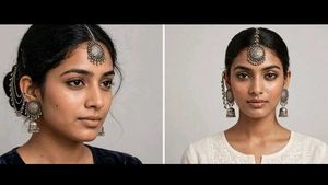 Oxidized Silver Jhumka Earrings &amp; Head Chain