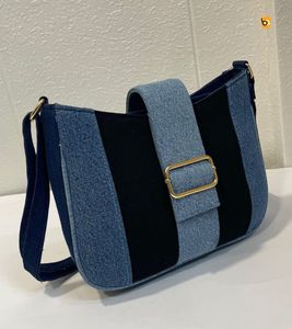 Stylish Denim Patchwork Shoulder Bag