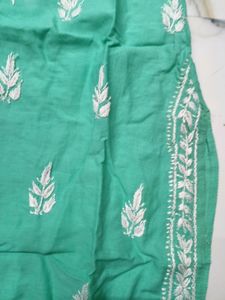 !SALE! SeaGreen Chickankari Handwork Cotton Kurta
