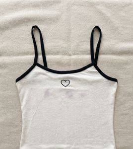 White Spaghetti Strap Mini Dress with Heart