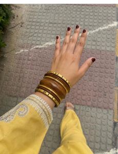 Wooden & Gold Bangles