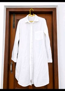 Classic White Button-Up Shirt Dress