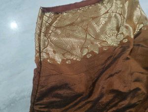 Elegant Brown Silk Blouse