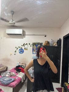 Black Embroidered Sleeveless Top