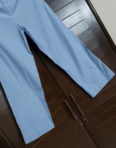 Wunder Love Blue Striped High-Rise Cotton Pants