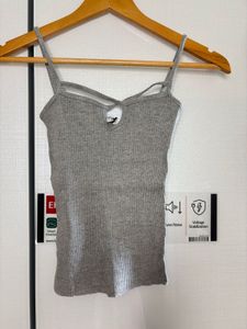 Gray Ribbed Tank Top