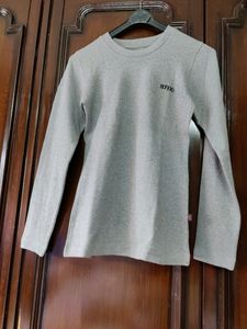 Plain Grey Full Sleeve Tshirt ,Size- S