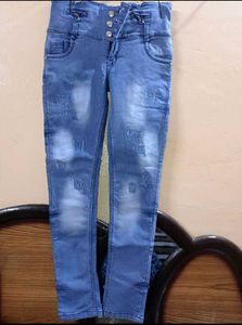Trendy High-Waisted Distressed Skinny Jeans