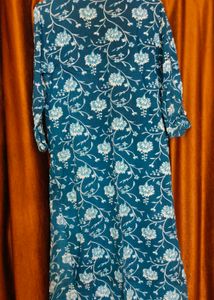 Blue Floral Print Kurta