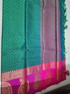 Silk Saree - Green &amp; Pink