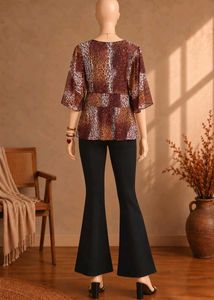🐆🖤 Animal Print Sheer Tunic Top