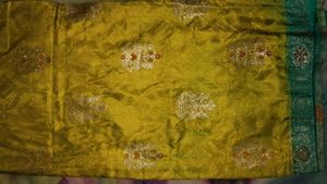 Embellished Teal Blouse saree