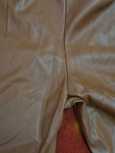 LEATHER BROWN PANTS WITH BELT