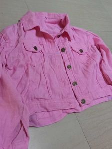 🧥 Pink  Trendy Cropped Jackets