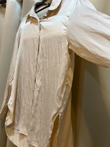 Elegant Satin Button-Up Shirt