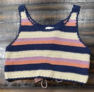 Crochet Striped Crop Top