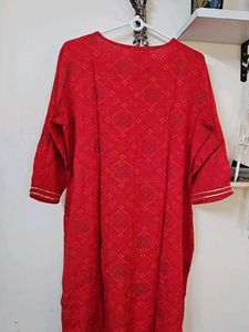 Red Printed Kurta