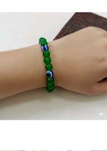 Green Evil Eye Beaded Bracelet