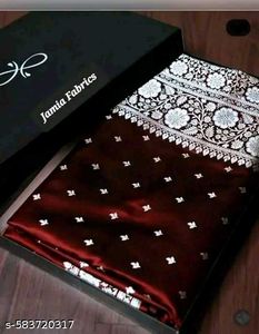 Elegant Maroon Saree with Silver Border  po