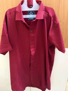 Men's Maroon Short Sleeve Shirt