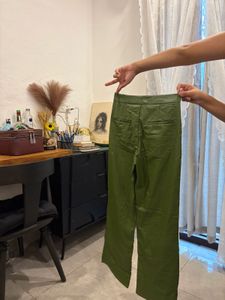 Olive Green leather pant