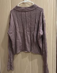 Cozy Mauve Cable Knit Sweater