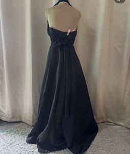 Elegant Black Halter Neck Gown