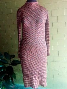 Zara Mock Neck Knit Midi Dress