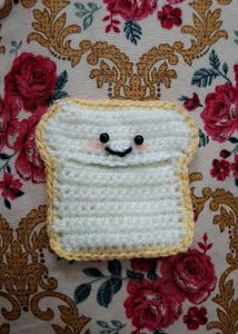 Cute Toast Crochet Earphone Holder