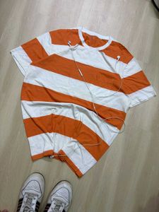 Striped Orange &amp; White T-Shirt